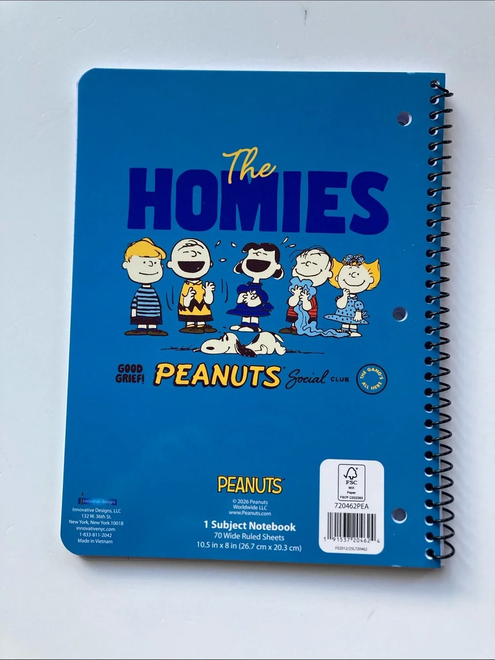 3 Peanuts The Homies Squad 1 Subject Notebook 70 Wide Ruled Sheet Lot 10.5” x 8”